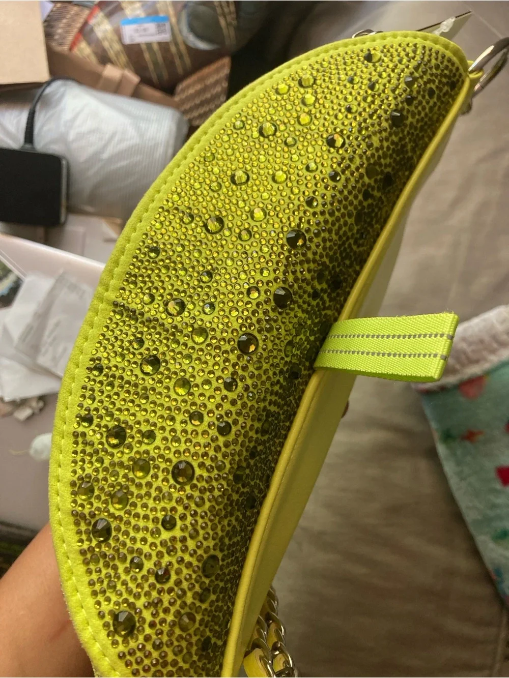 Steve Madden Neon Yellow Crossbody Belt Bag with Detachable Pouch